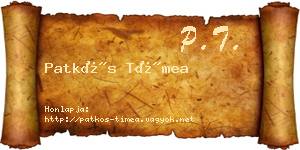 Patkós Tímea névjegykártya